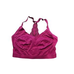 Soma enbliss racerback lace bralette bra Magenta pink XL pullover lounge comfort